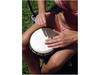 Happy girl drumming